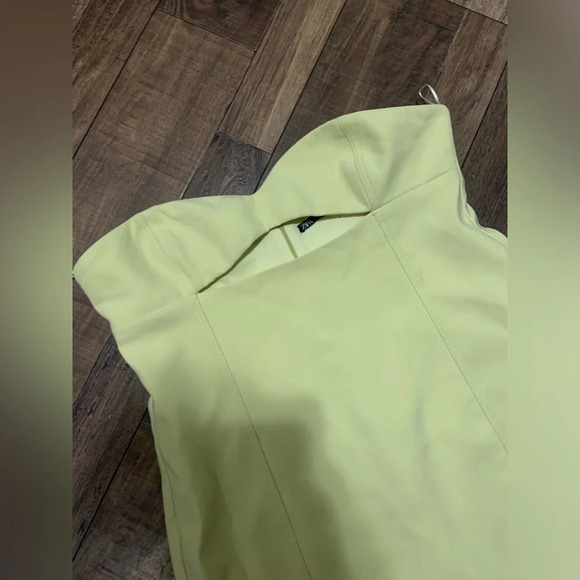 Zara cutout strapless spring yellow cocktail formal dress XL NWOT blogger fav!! - Picture 7 of 9
